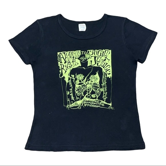 Vintage ABORTION RIGHTS Women’s Tshirt REPRODUCTIVE FREEDOM to Civil Rights M/L - Picture 1 of 6